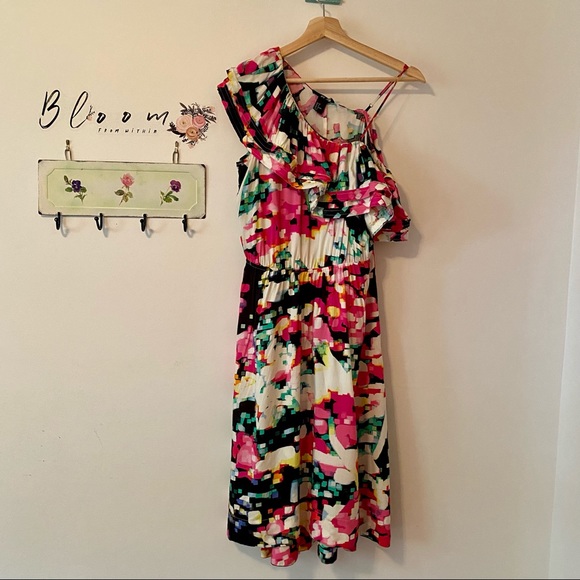 H &M floral one shoulder dress - Picture 1 of 8